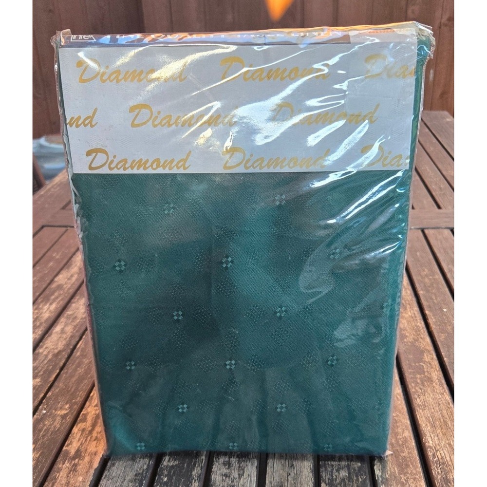 Lintex Spain España Collection Damask Diamond Green 70" Round Tablecloth New